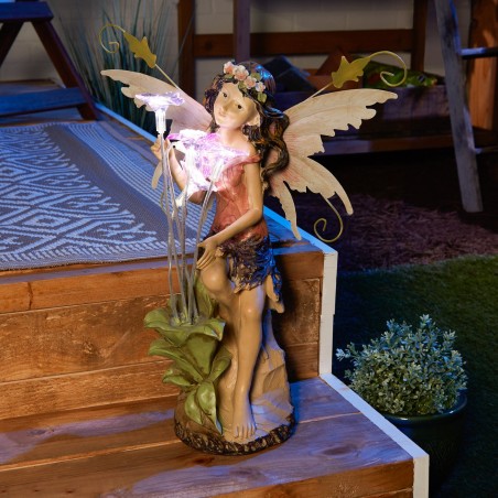 PEONY FAIRY SOLAR STATUE