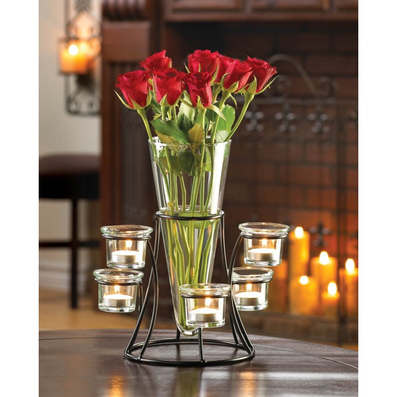 CIRCULAR CANDLE STAND WITH VASE CIRCULAR CANDLE STAND WITH VASE