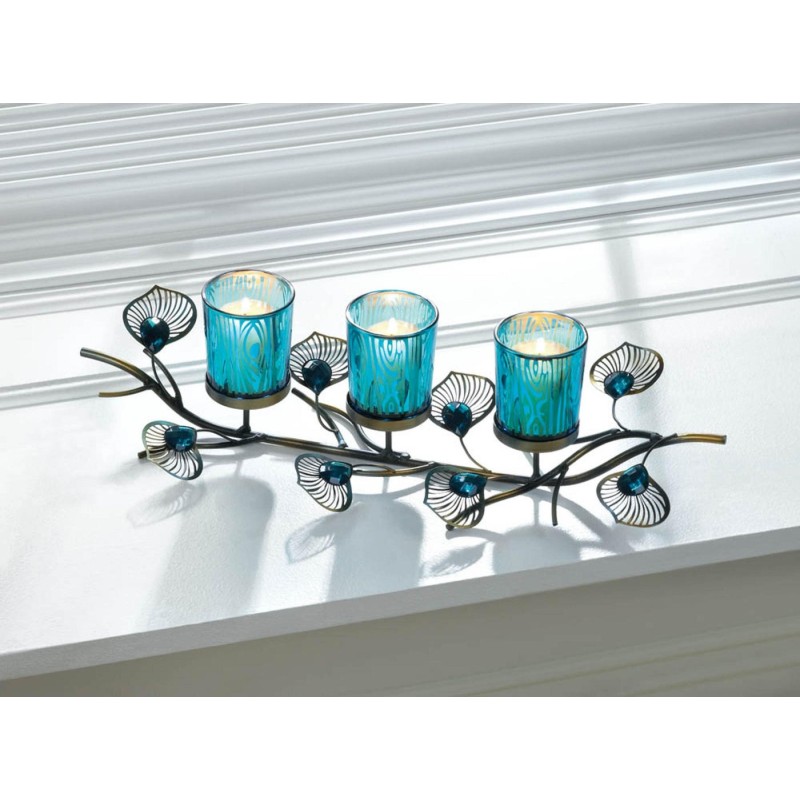 PEACOCK INSPIRED CANDLE TRIO PEACOCK INSPIRED CANDLE TRIO