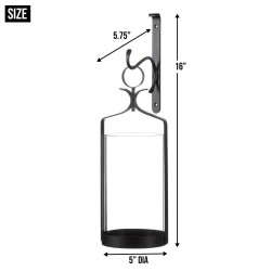 HANGING HURRICANE GLASS WALL SCONCE