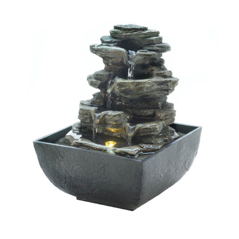 TIERED ROCK FORMATION TABLETOP FOUNTAIN TIERED ROCK FORMATION TABLETOP FOUNTAIN