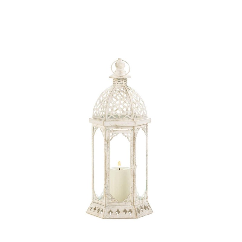 GRACEFUL DISTRESSED SMALL WHITE LANTERN GRACEFUL DISTRESSED SMALL WHITE LANTERN