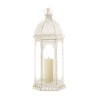GRACEFUL DISTRESSED WHITE LARGE LANTERN