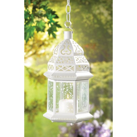 LARGE WHITE MOROCCAN LANTERN