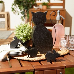 CAT WITH MICE SCULPTURE