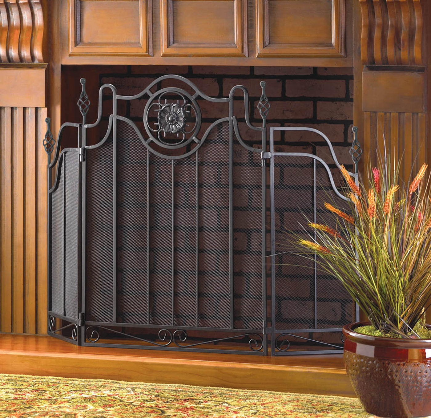 (image for) TUSCAN-DESIGN FIREPLACE SCREEN