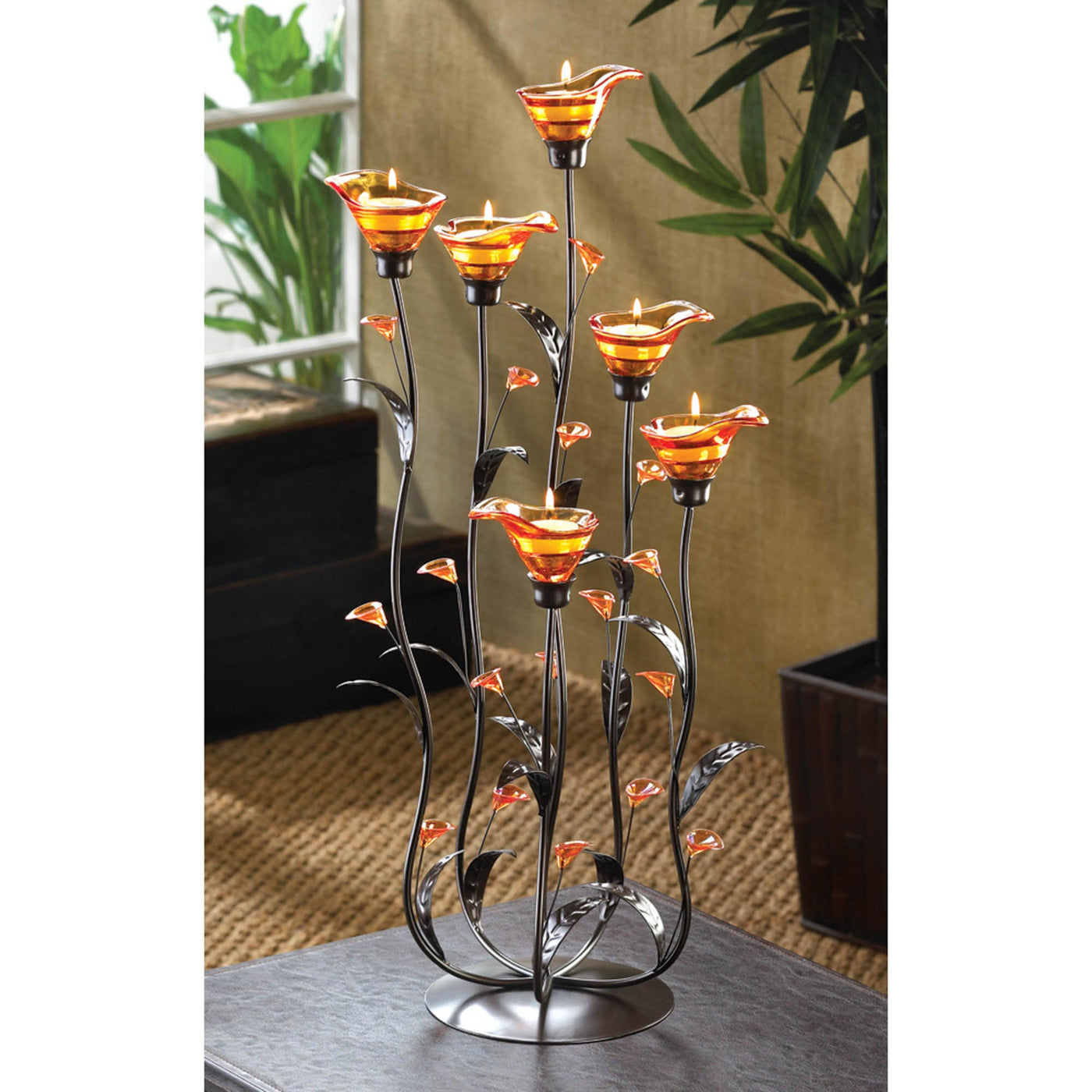 (image for) AMBER CALLA LILY CANDLEHOLDER