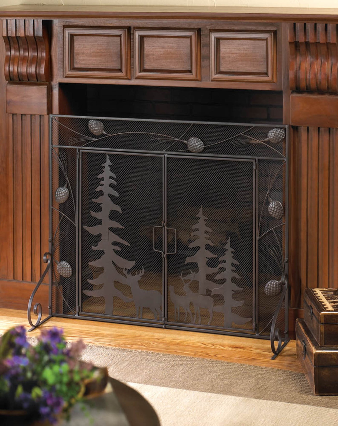 (image for) WOODLAND FOREST FIREPLACE SCREEN
