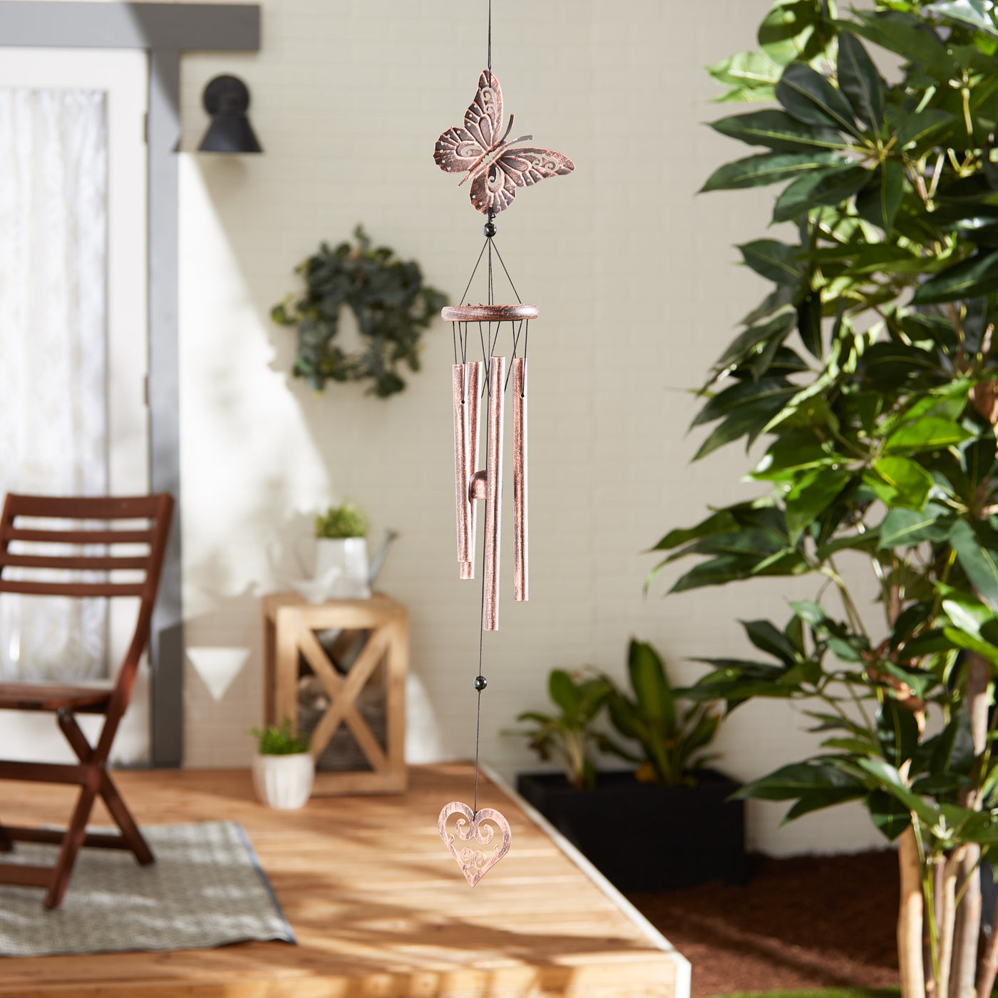 (image for) BUTTERFLY AND HEART WIND CHIMES