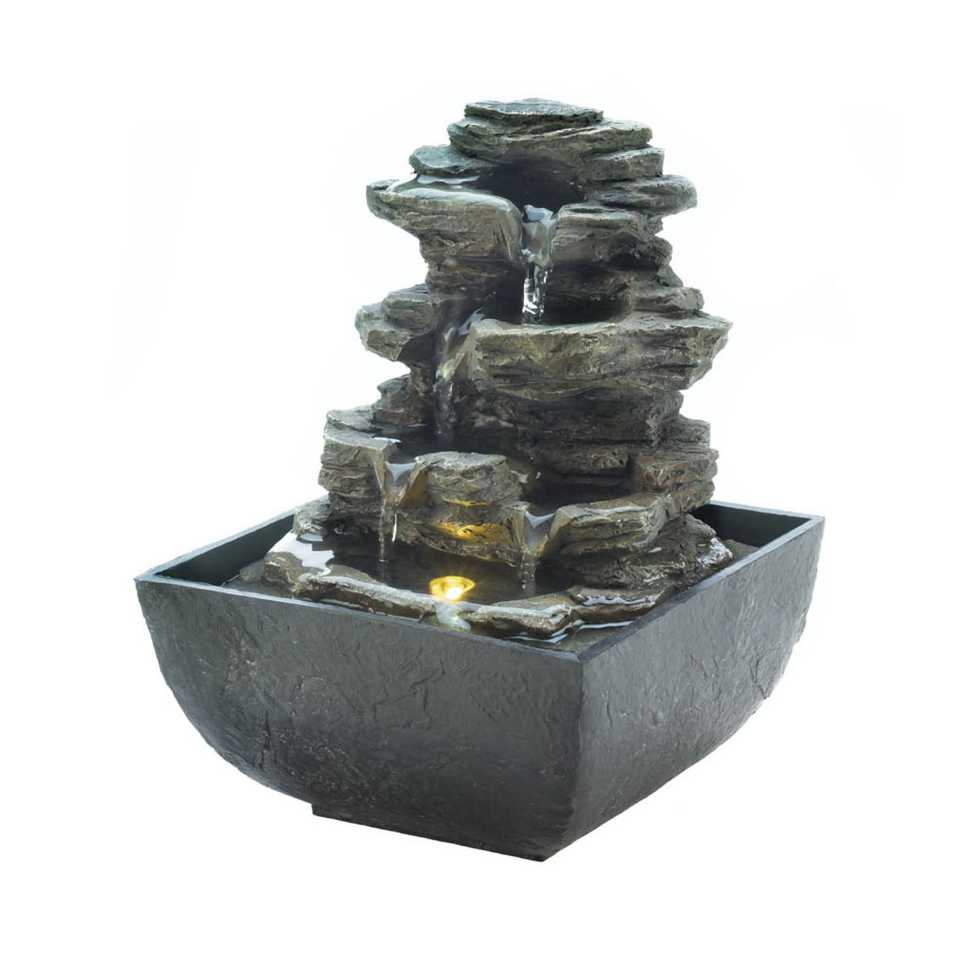 (image for) TIERED ROCK FORMATION TABLETOP FOUNTAIN