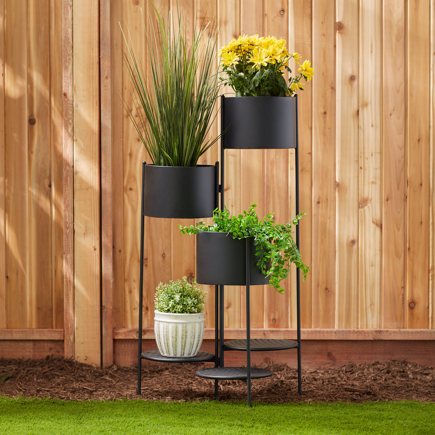(image for) 3-TIER BARREL BUCKET PLANT STAND