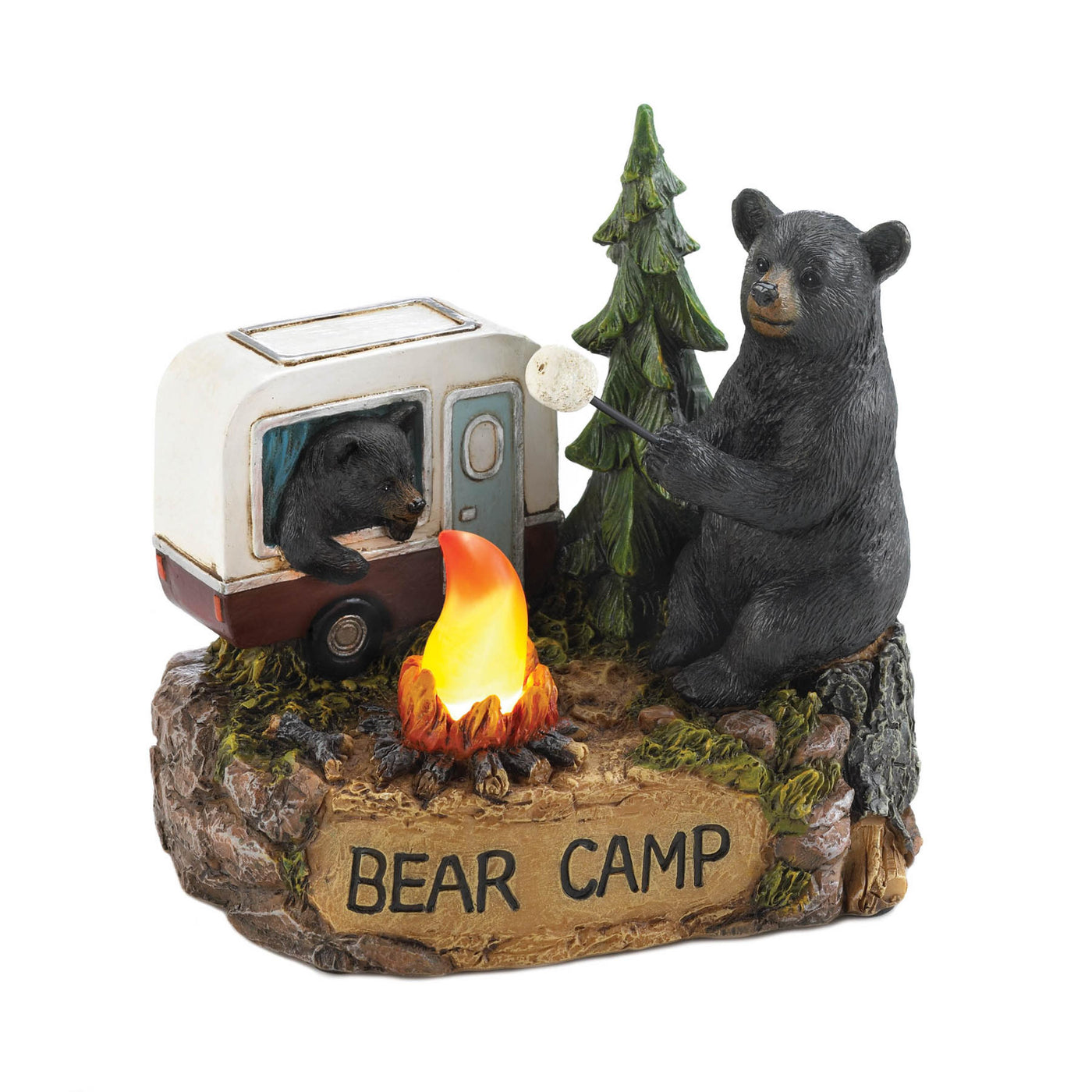 (image for) CAMPING BEAR FAMILY LIGHT UP FIGURINE