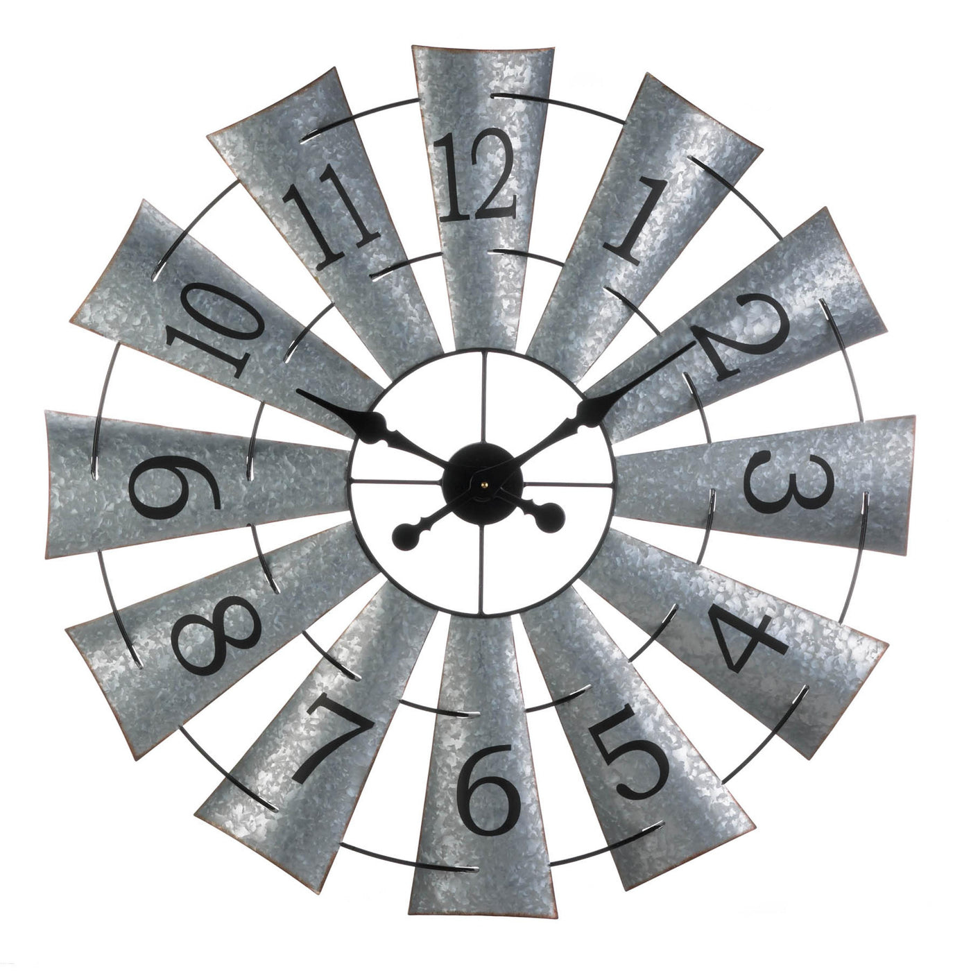 (image for) GALVANIZED WINDMILL WALL CLOCK